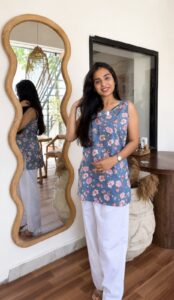 Blue Printed Kurti blue printed kurti with salwar