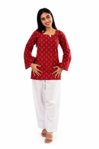 Red Printed Kurta red printed kurta with salwar